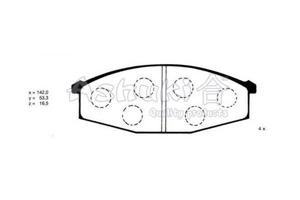 ASHUKI Комплект тормозных колодок, дисковый тормоз N009-50
