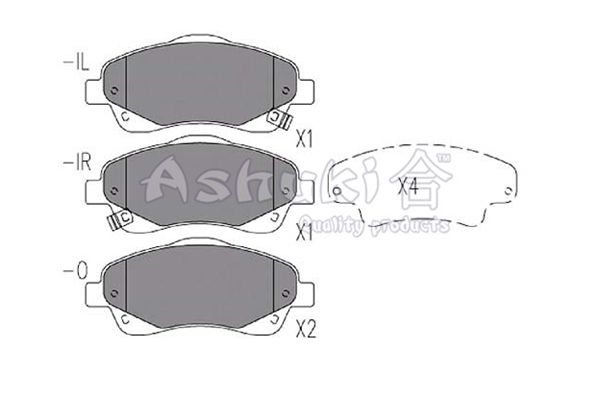 ASHUKI Bremžu uzliku kompl., Disku bremzes T112-58