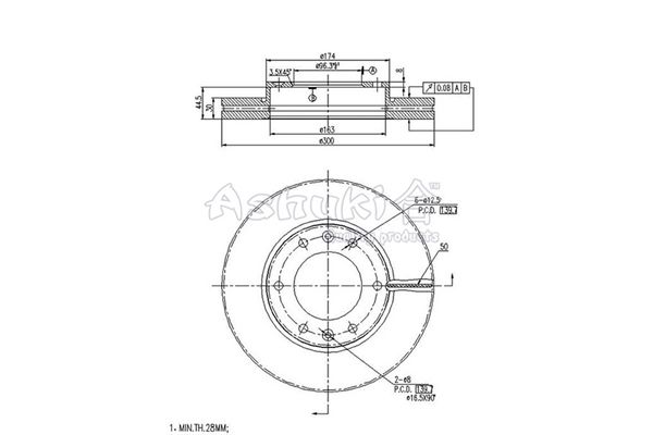 ASHUKI Bremžu diski Y089-40