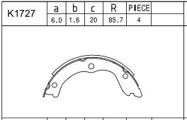 ASIMCO Комплект тормозных колодок, стояночная тормозная с K1727
