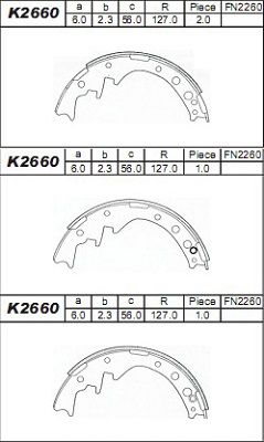 ASIMCO Комплект тормозных колодок K2660