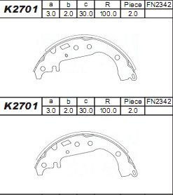 ASIMCO Bremžu loku komplekts K2701