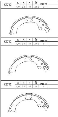 ASIMCO Комплект тормозных колодок K2712
