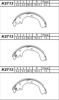 ASIMCO Bremžu loku komplekts K2713