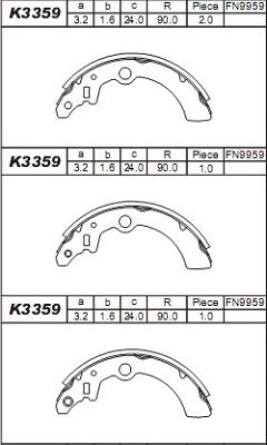 ASIMCO Bremžu loku komplekts K3359