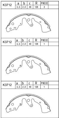 ASIMCO Bremžu loku komplekts K3712