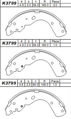 ASIMCO Bremžu loku komplekts K3799