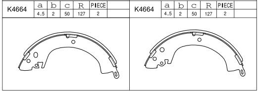 ASIMCO Bremžu loku komplekts K4664