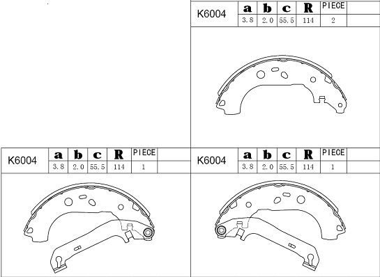 ASIMCO Bremžu loku komplekts K6004