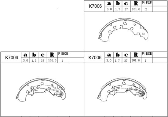 ASIMCO Bremžu loku komplekts K7006