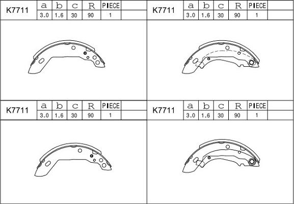 ASIMCO Комплект тормозных колодок K7711