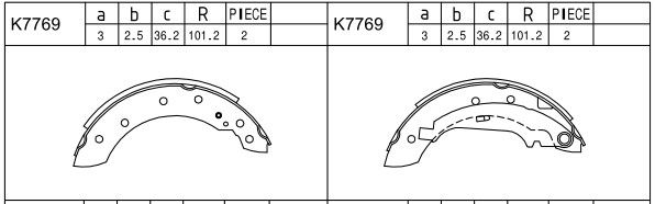 ASIMCO Комплект тормозных колодок K7769