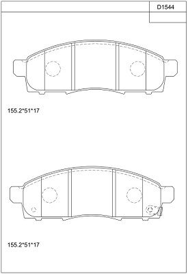 ASIMCO Комплект тормозных колодок, дисковый тормоз KD1544