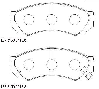 ASIMCO Комплект тормозных колодок, дисковый тормоз KD1715