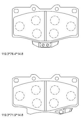 ASIMCO Комплект тормозных колодок, дисковый тормоз KD2204