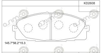 ASIMCO Комплект тормозных колодок, дисковый тормоз KD2608