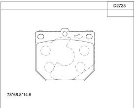 ASIMCO Комплект тормозных колодок, дисковый тормоз KD2728