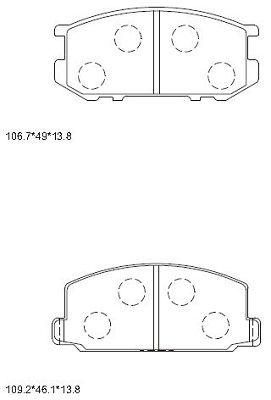 ASIMCO Комплект тормозных колодок, дисковый тормоз KD2767