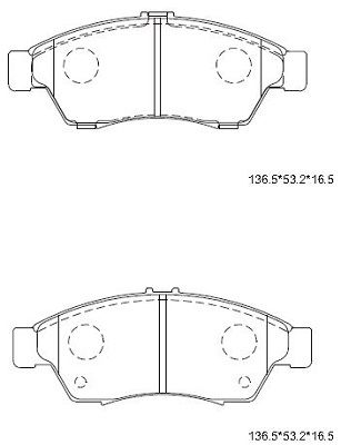ASIMCO Комплект тормозных колодок, дисковый тормоз KD3395