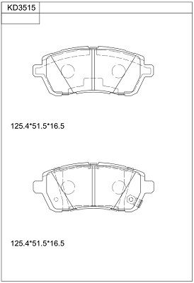 ASIMCO Bremžu uzliku kompl., Disku bremzes KD3515