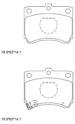 ASIMCO Комплект тормозных колодок, дисковый тормоз KD3734
