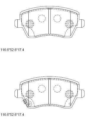 ASIMCO Комплект тормозных колодок, дисковый тормоз KD3766