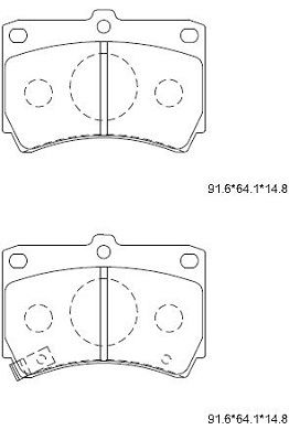 ASIMCO Комплект тормозных колодок, дисковый тормоз KD3797