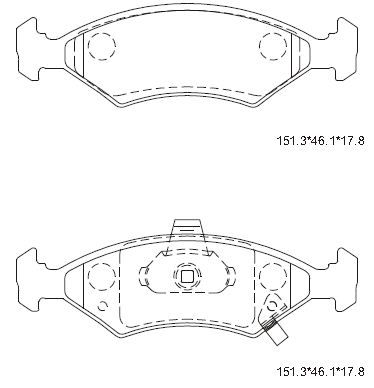 ASIMCO Bremžu uzliku kompl., Disku bremzes KD4707