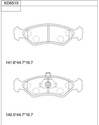 ASIMCO Комплект тормозных колодок, дисковый тормоз KD6515
