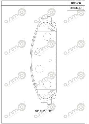 ASIMCO Комплект тормозных колодок, дисковый тормоз KD6568