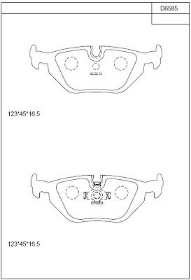 ASIMCO Bremžu uzliku kompl., Disku bremzes KD6585