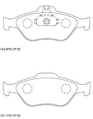 ASIMCO Bremžu uzliku kompl., Disku bremzes KD6776