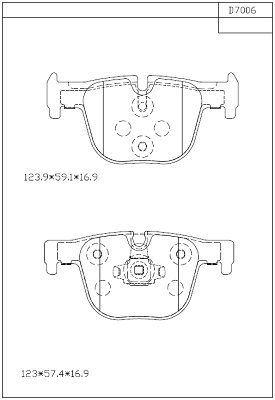 ASIMCO Bremžu uzliku kompl., Disku bremzes KD7006