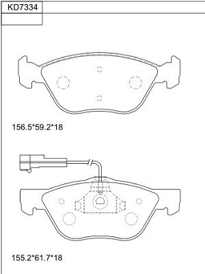 ASIMCO Комплект тормозных колодок, дисковый тормоз KD7334