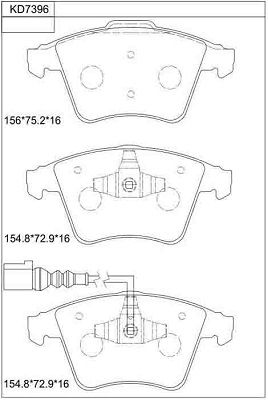 ASIMCO Комплект тормозных колодок, дисковый тормоз KD7396