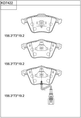 ASIMCO Комплект тормозных колодок, дисковый тормоз KD7422