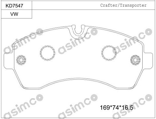 ASIMCO Bremžu uzliku kompl., Disku bremzes KD7547