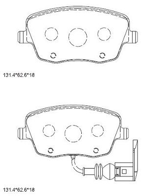 ASIMCO Комплект тормозных колодок, дисковый тормоз KD7551