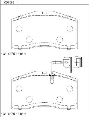 ASIMCO Комплект тормозных колодок, дисковый тормоз KD7586