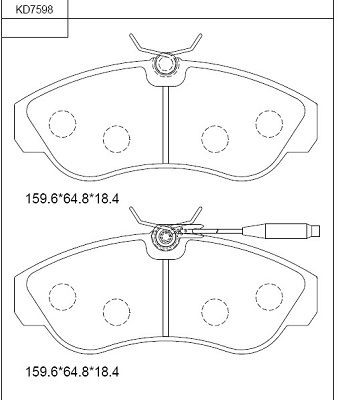 ASIMCO Комплект тормозных колодок, дисковый тормоз KD7598
