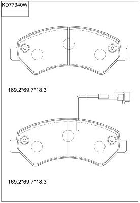 ASIMCO Комплект тормозных колодок, дисковый тормоз KD77340W