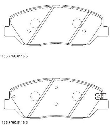 ASIMCO Комплект тормозных колодок, дисковый тормоз KD9728