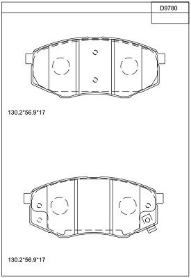 ASIMCO Комплект тормозных колодок, дисковый тормоз KD9780