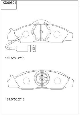 ASIMCO Комплект тормозных колодок, дисковый тормоз KD99501
