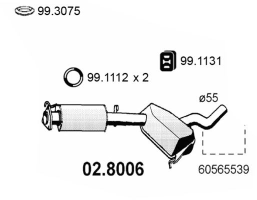 ASSO Средний / конечный глушитель ОГ 02.8006