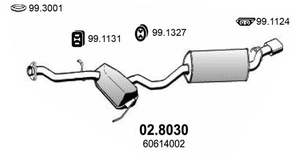 ASSO Средний / конечный глушитель ОГ 02.8030