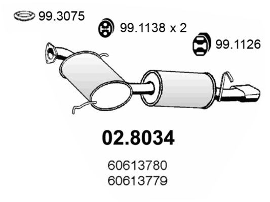 ASSO Средний / конечный глушитель ОГ 02.8034