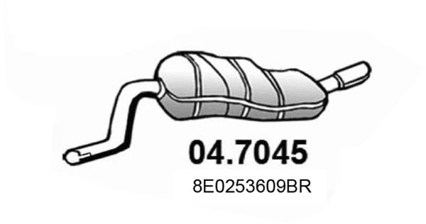 ASSO Izplūdes gāzu trokšņa slāpētājs (pēdējais) 04.7045