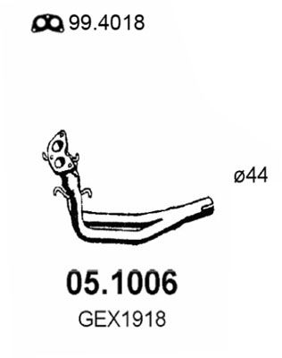 ASSO Труба выхлопного газа 05.1006