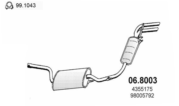 ASSO Средний / конечный глушитель ОГ 06.8003